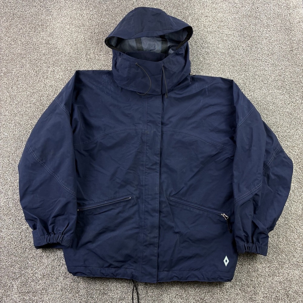 Burton‎ Tri-Lite Convertible Snowboard Jacket Women's XL Navy Blue Hooded Ski